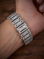 Cartier Santos Skeleton – Steel – Custom Pavé Diamond-Set (VVS) – Blue-Steel Swords