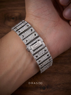 Cartier Santos Skeleton – Steel – Custom Pavé Diamond-Set (VVS) – Blue-Steel Swords