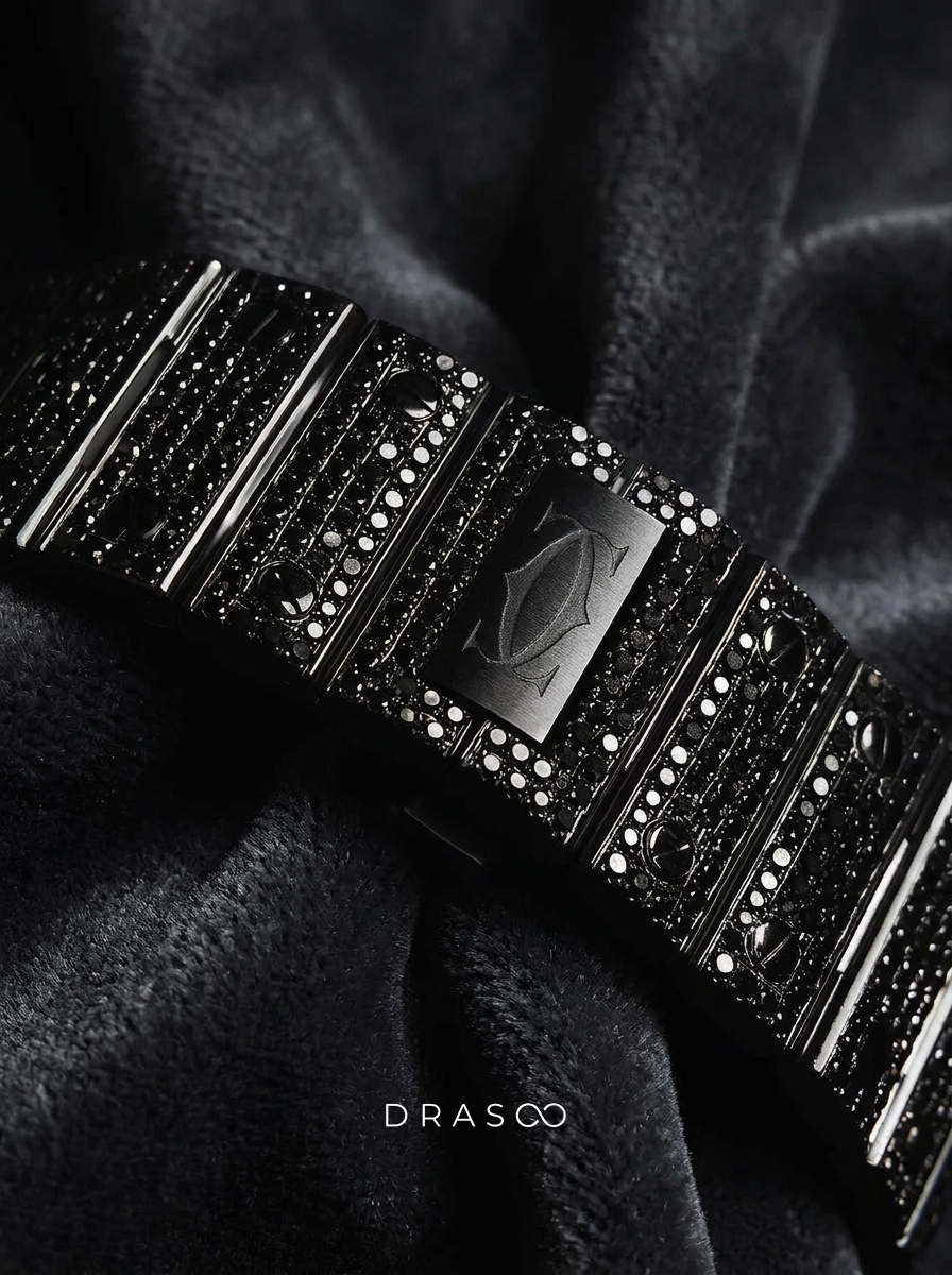 Cartier Santos Large – Custom Black Diamond PVD – Black Diamond Dial with White Swords