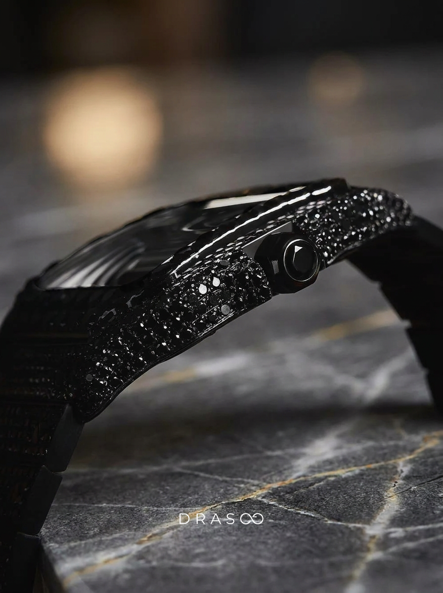 Cartier Santos Large – Custom Black Diamond PVD – Black Diamond Dial with White Swords