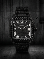 Cartier Santos Large – Custom Black Diamond PVD – Black Diamond Dial with White Swords