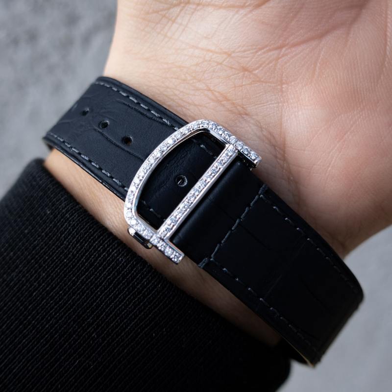 CARTIER – SANTOS DE CARTIER CHRONOGRAPH – EXTRA LARGE MODEL – STEEL – CUSTOM DIAMOND SET