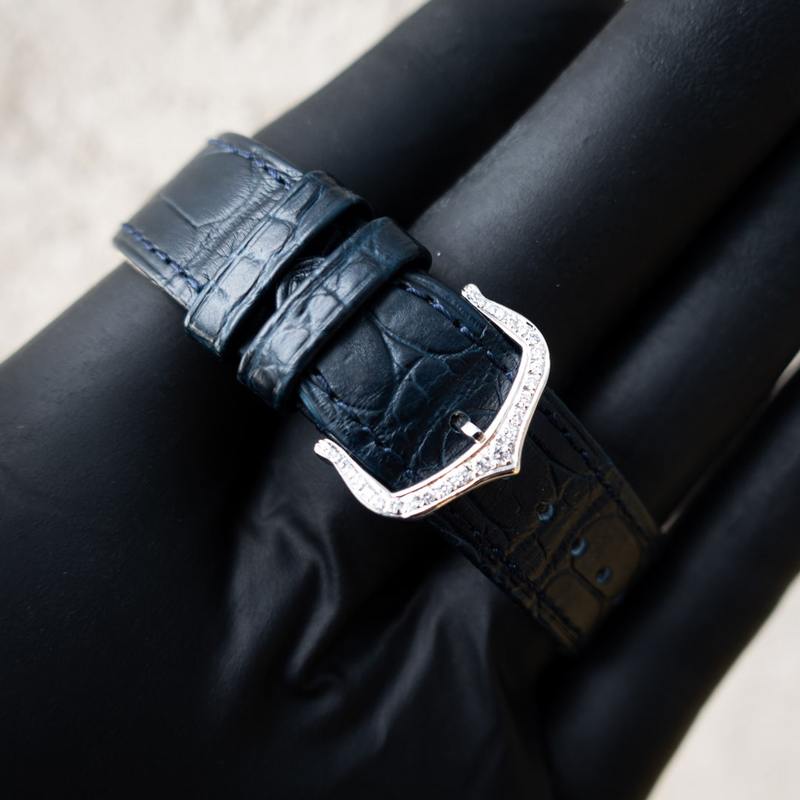 CARTIER – LADIES SANTOS-DUMONT – LARGE MODEL – CUSTOM DIAMOND-SET