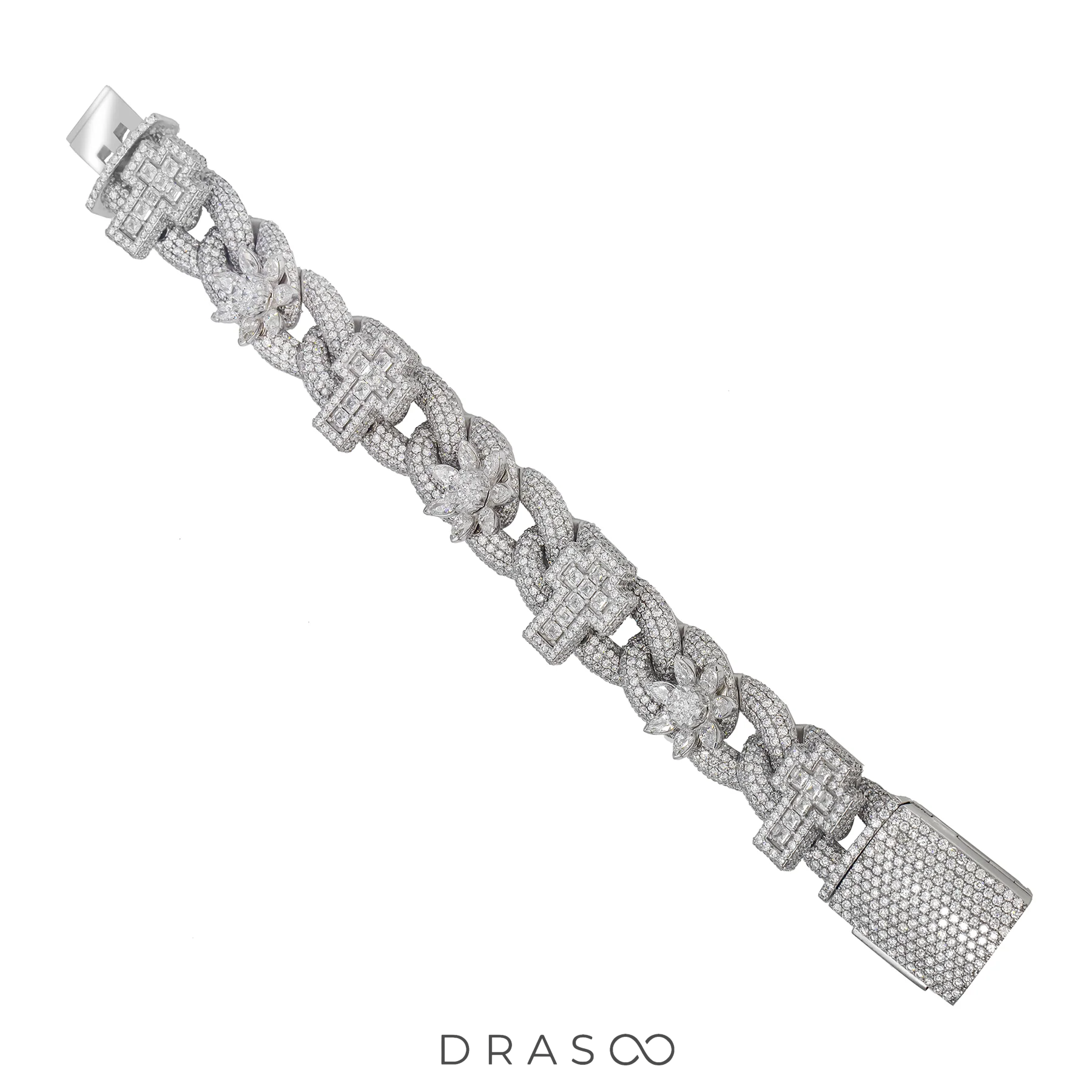 DIAMOND FLOWER CROSS BRACELET