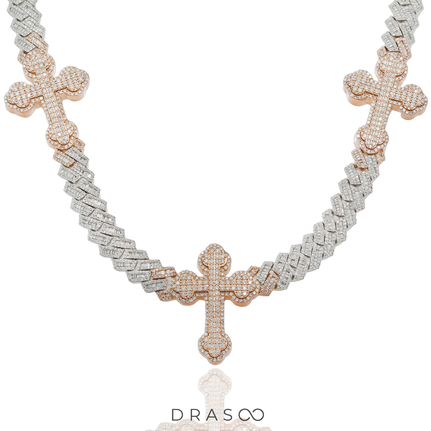 Baguette Cuban Cross Chain