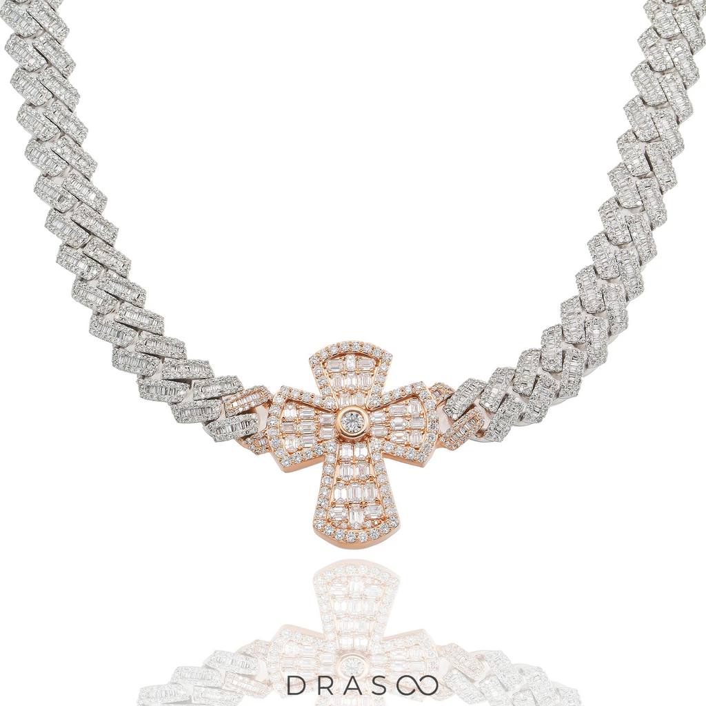 Baguette Cuban Single Cross Chain