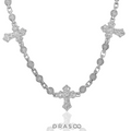 FROSTED TRINITY CROSS CHAIN