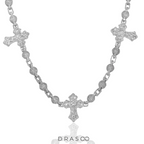 FROSTED TRINITY CROSS CHAIN
