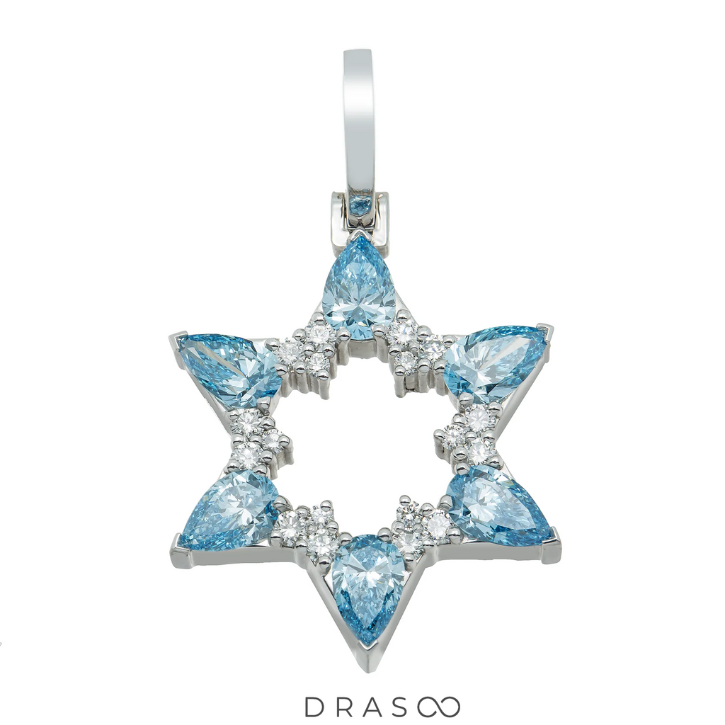 BLUE DIAMOND JEWISH STAR