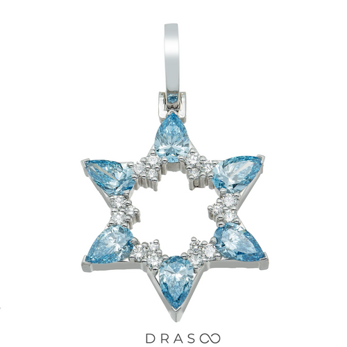 BLUE DIAMOND JEWISH STAR