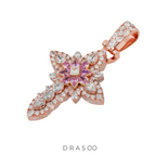 DIAMOND FLOWER CROSS PENDANT