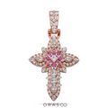 DIAMOND FLOWER CROSS PENDANT