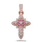DIAMOND FLOWER CROSS PENDANT