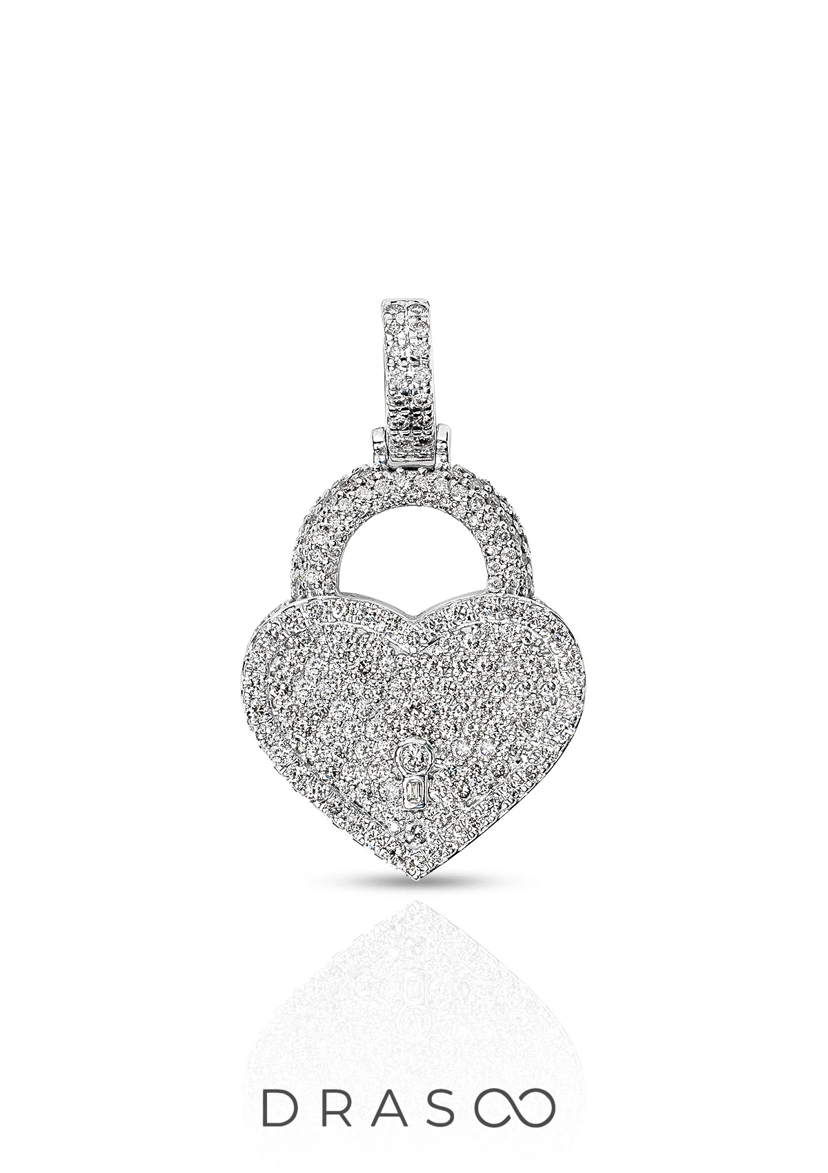 DIAMOND HEART LOCK PENDANT
