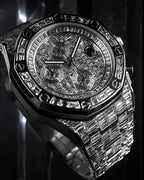 Audemars Piguet – Royal Oak Offshore 42 mm – Full Custom 18k White Gold set with VVS/VS Baguette Diamonds