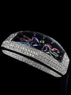 Franck Muller – Vanguard Lady 32 mm – Black "Color Dreams" Dial – Custom Diamond-Set – Black Strap