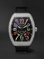 Franck Muller – Vanguard Lady 32 mm – Black "Color Dreams" Dial – Custom Diamond-Set – Black Strap