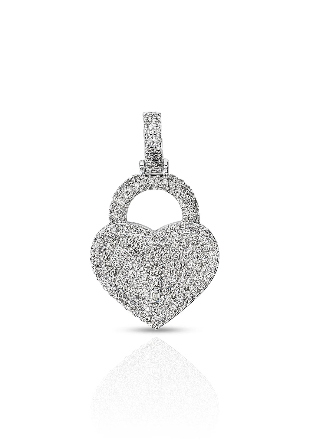 DIAMOND HEART LOCK PENDANT