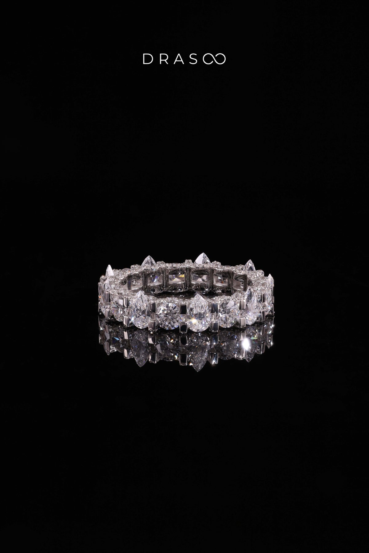 PEAR CROWN DIAMOND ETERNITY RING
