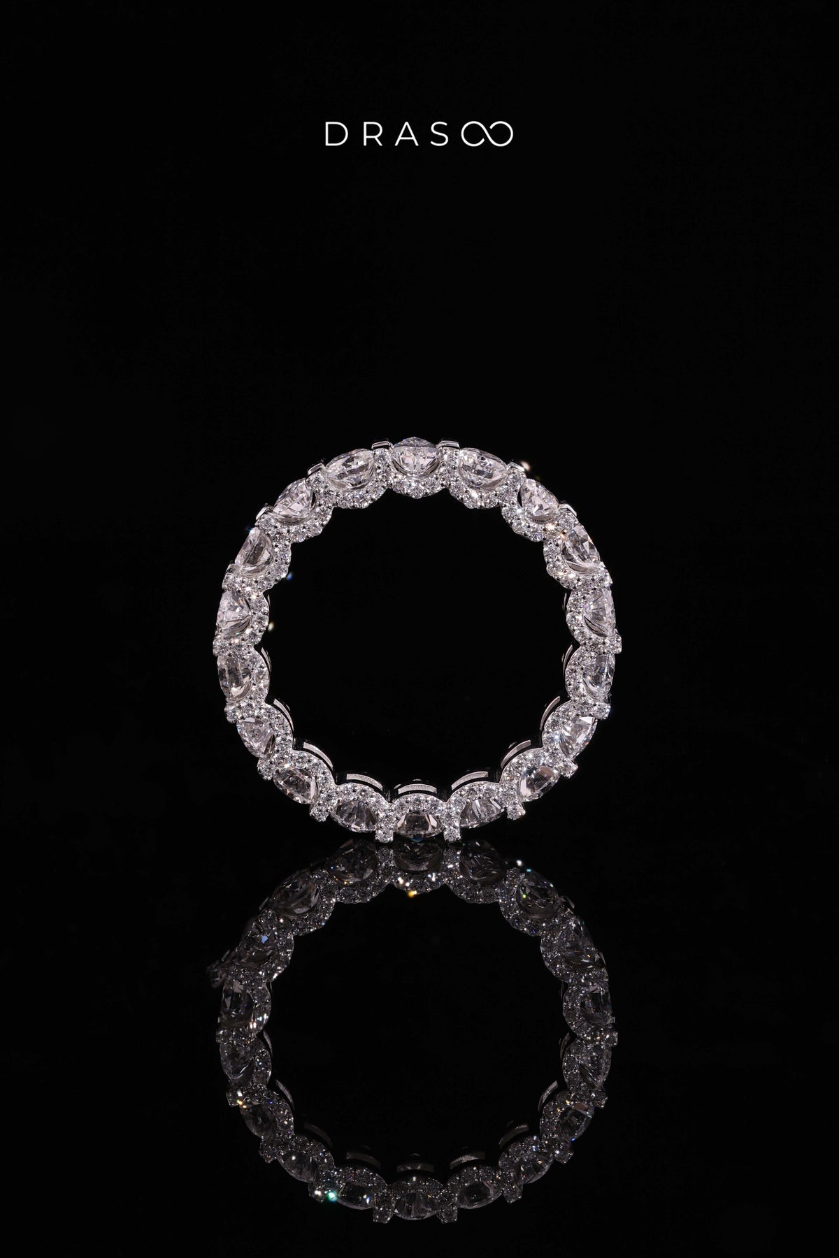 PEAR CROWN DIAMOND ETERNITY RING