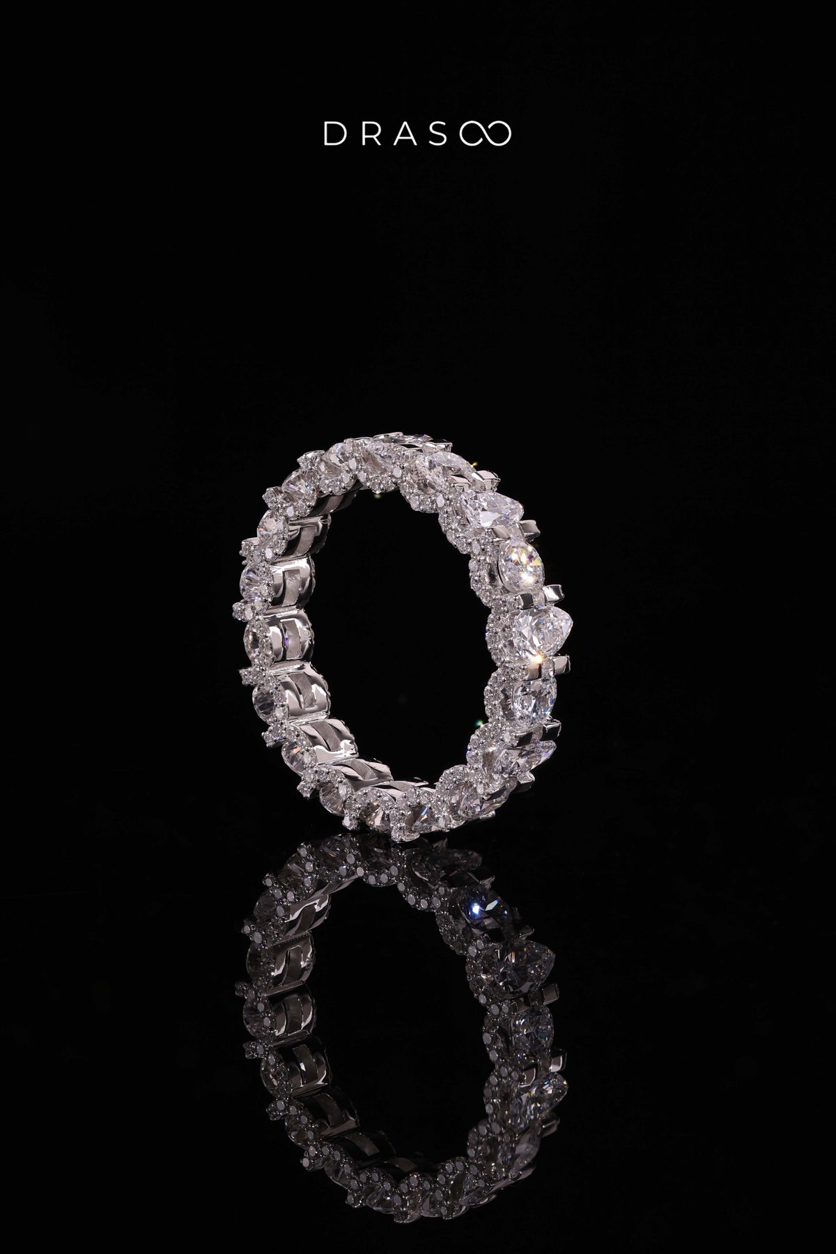 PEAR CROWN DIAMOND ETERNITY RING
