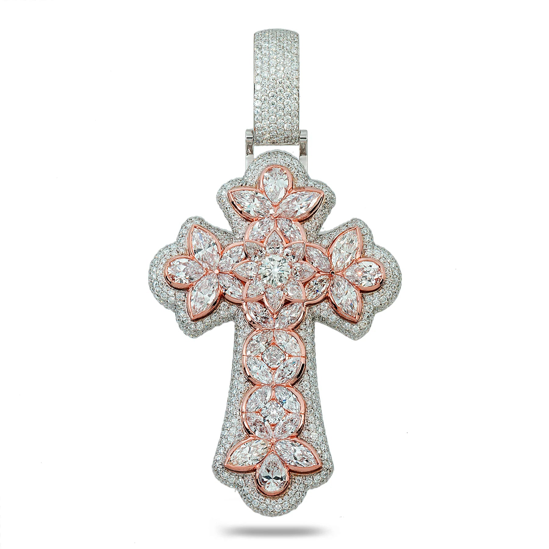 DIAMOND MARQUISE FLOWER CROSS