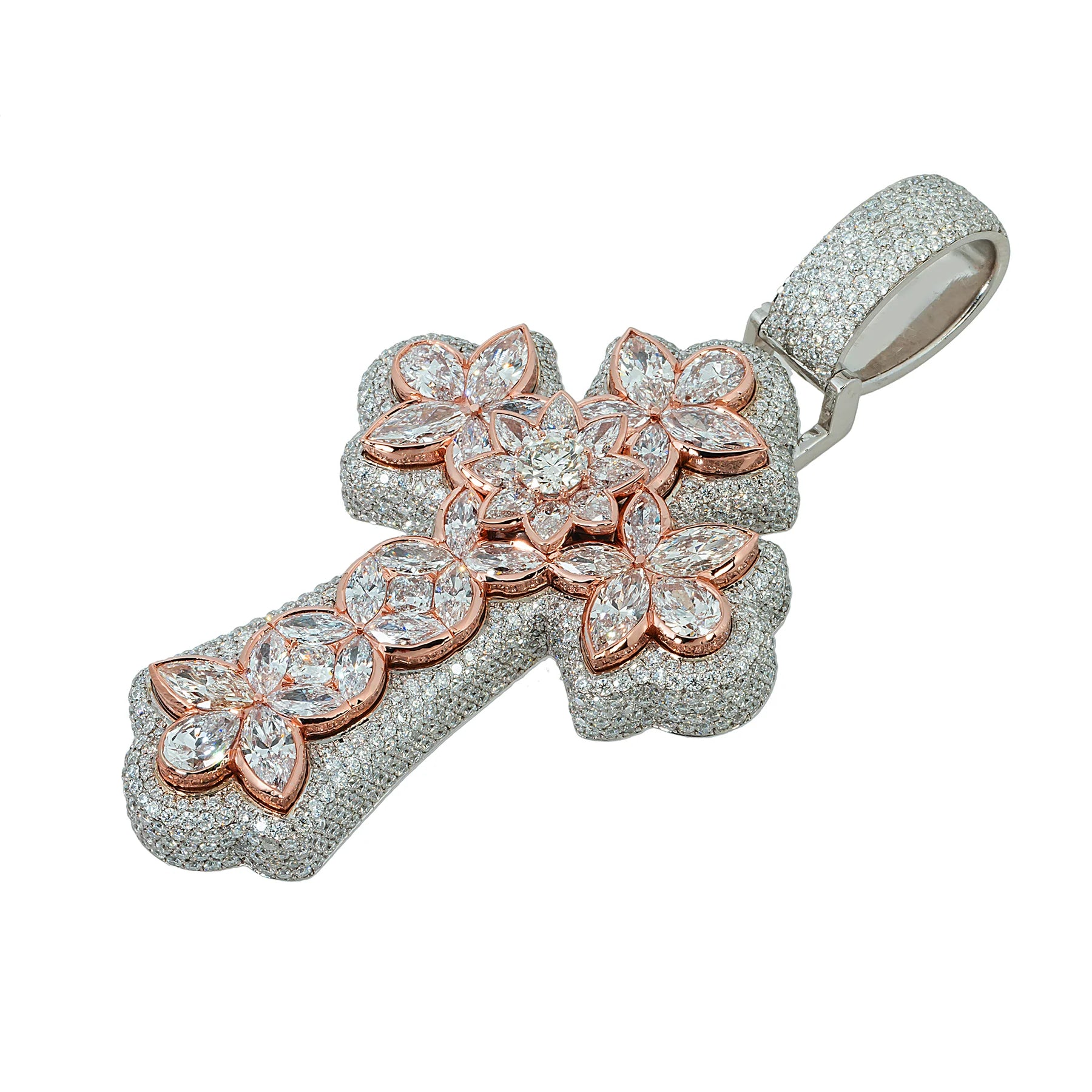 DIAMOND MARQUISE FLOWER CROSS