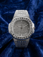 Patek Philippe Nautilus 40 mm – Full Custom – 18k White Gold with VS/SI Baguette Diamonds