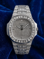 Patek Philippe Nautilus 40 mm – Full Custom – 18k White Gold with VS/SI Baguette Diamonds