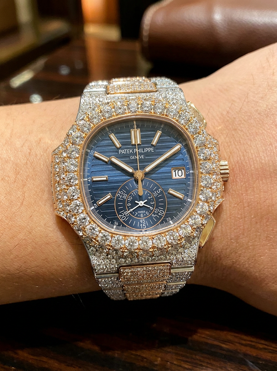 Patek Philippe Nautilus 40.5 mm – Stainless Steel & Rose Gold – Blue Dial