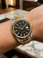 Rolex Datejust 41 – Oystersteel & Yellow Gold – Oyster – Black Dial – Custom Diamond-Set