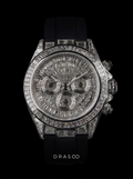 Rolex Daytona 40 mm – Full Custom – 18k White Gold set with VVS/VS Baguette Diamonds