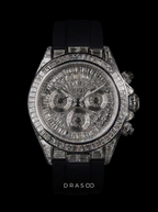 Rolex Daytona 40 mm – Full Custom – 18k White Gold set with VVS/VS Baguette Diamonds