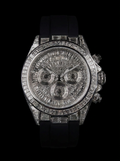 Rolex Daytona 40 mm – Full Custom – 18k White Gold set with VVS/VS Baguette Diamonds