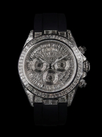 Rolex Daytona 40 mm – Full Custom – 18k White Gold set with VVS/VS Baguette Diamonds