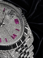 Rolex Datejust 41 – Oystersteel & White Gold – Custom Diamond-Set with Ruby Covert Dial – Jubilee