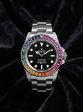 Rolex Submariner 41 mm – Oystersteel – Oyster – Custom Diamond-Set with Rainbow Bezel
