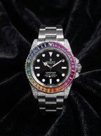 Rolex Submariner 41 mm – Oystersteel – Oyster – Custom Diamond-Set with Rainbow Bezel