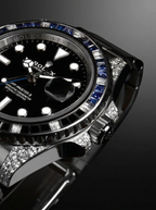 Rolex GMT-Master II 40 mm – Oystersteel – "Batman" Custom Diamond-Set with Blue/Black Gemstone Bezel