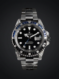 Rolex GMT-Master II 40 mm – Oystersteel – "Batman" Custom Diamond-Set with Blue/Black Gemstone Bezel