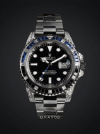 Rolex GMT-Master II 40 mm – Oystersteel – "Batman" Custom Diamond-Set with Blue/Black Gemstone Bezel