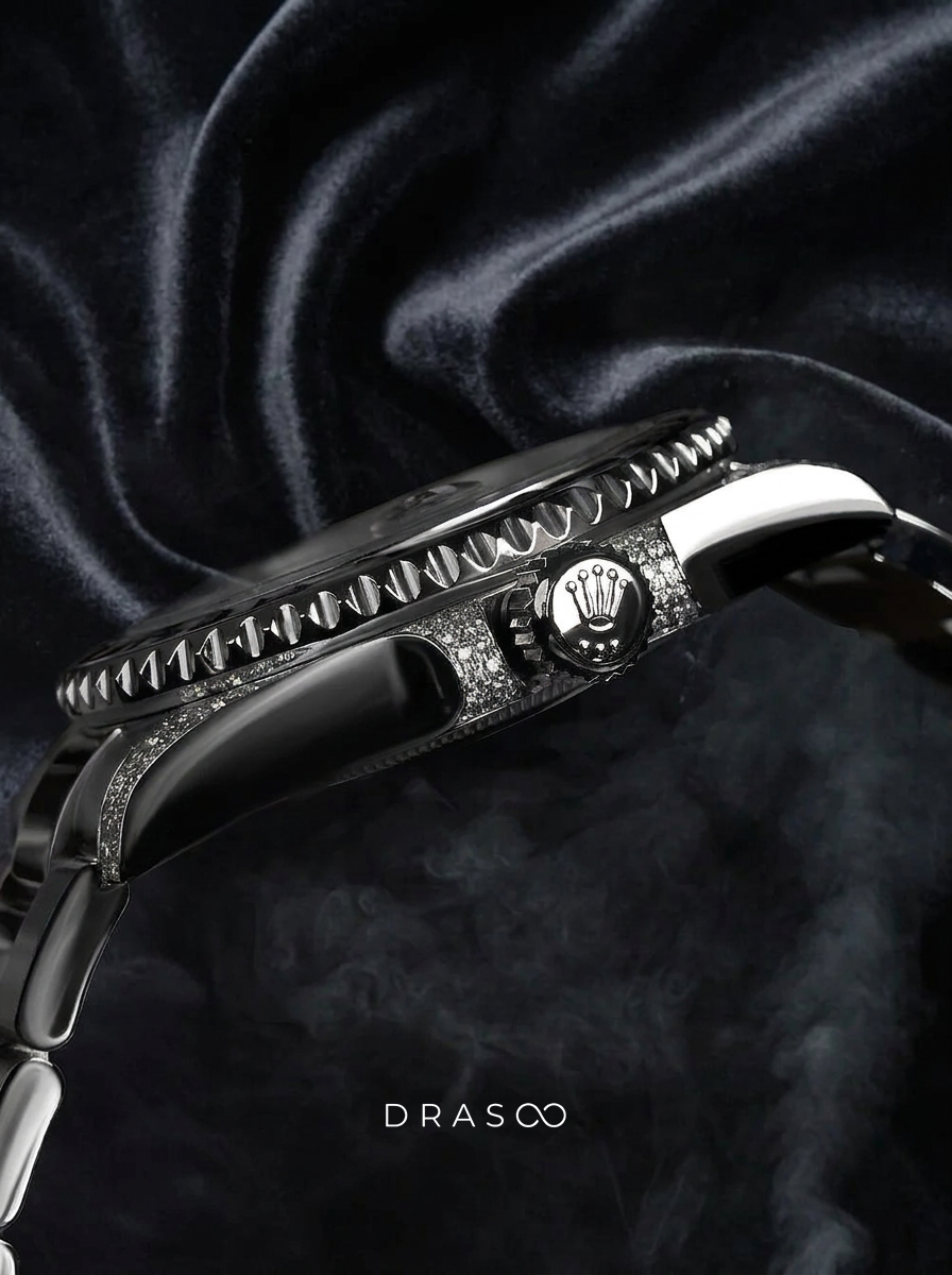 Rolex GMT-Master II 40 mm – Oystersteel – "Batman" Custom Diamond-Set with Blue/Black Gemstone Bezel