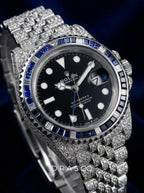 Rolex GMT-Master II 40 mm – Oystersteel – "Batgirl" Custom Diamond-Set with Blue/Black Gemstone Bezel