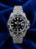 Rolex GMT-Master II 40 mm – Oystersteel – "Batgirl" Custom Diamond-Set with Blue/Black Gemstone Bezel