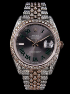 Rolex Datejust 41 – Oystersteel & Rose Gold – Jubilee – Wimbledon Dial – Custom Diamond-Set