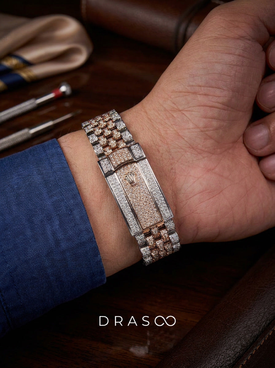 Rolex Datejust 41 – Oystersteel & Rose Gold – Jubilee – Wimbledon Dial – Custom Diamond-Set