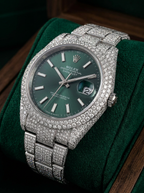 Rolex Datejust 41 – Oystersteel – Mint Green – Custom Pavé Diamond Set – Oyster