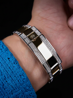 Rolex Submariner Date 41 mm – Oystersteel & Yellow Gold – Custom Diamond-Set with Blue Gemstone Bezel