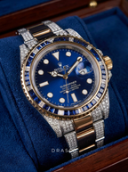 Rolex Submariner Date 41 mm – Oystersteel & Yellow Gold – Custom Diamond-Set with Blue Gemstone Bezel