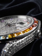 Rolex Datejust 41 – Oystersteel – Custom Rainbow Bezel & Diamond Dial – Black Horus